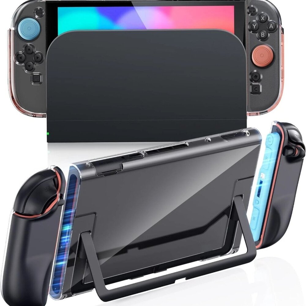 Dockable Protective Case for Nintendo Switch 2 2025 Clear Shockproof Grip Cover